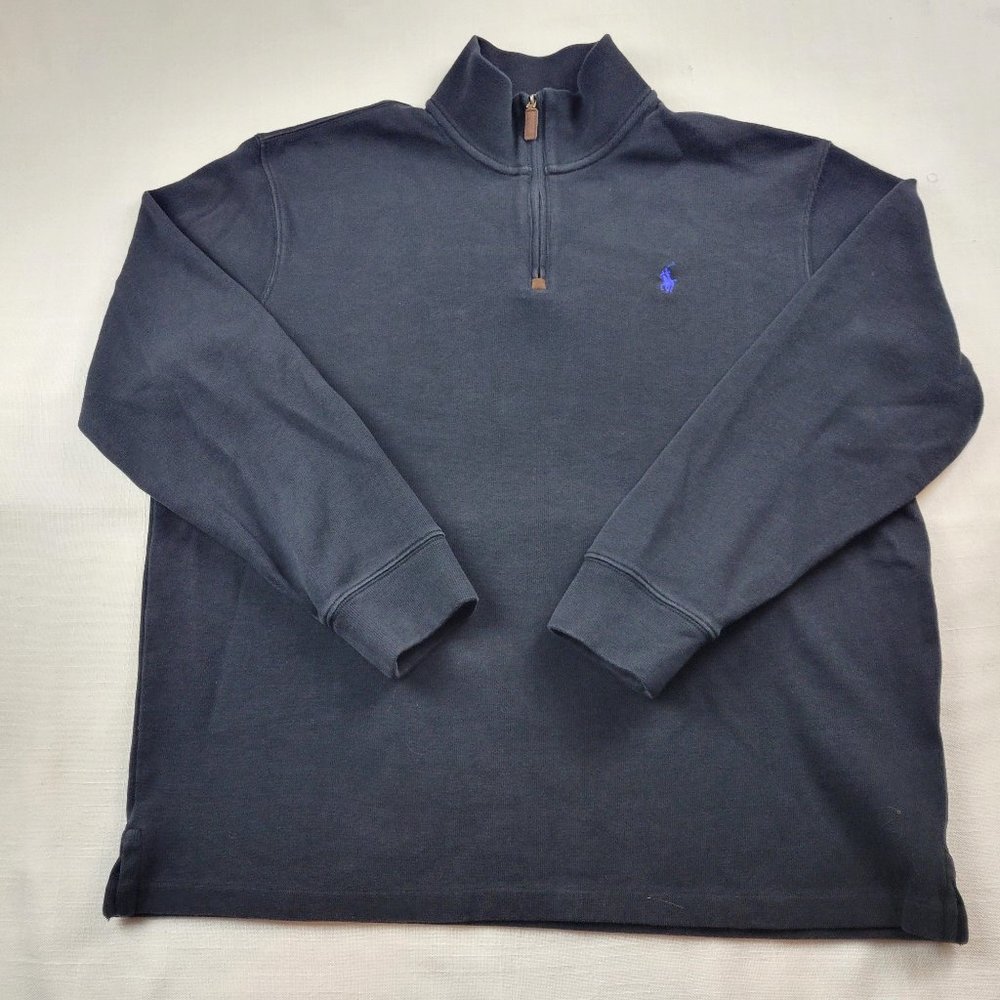 POLO by Ralph Lauren Black Quarter Zip Pullover Shirt - XL
